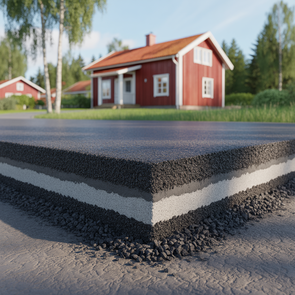 5.Hur tjockt lager asfalt behovs for en hallbar uppfart