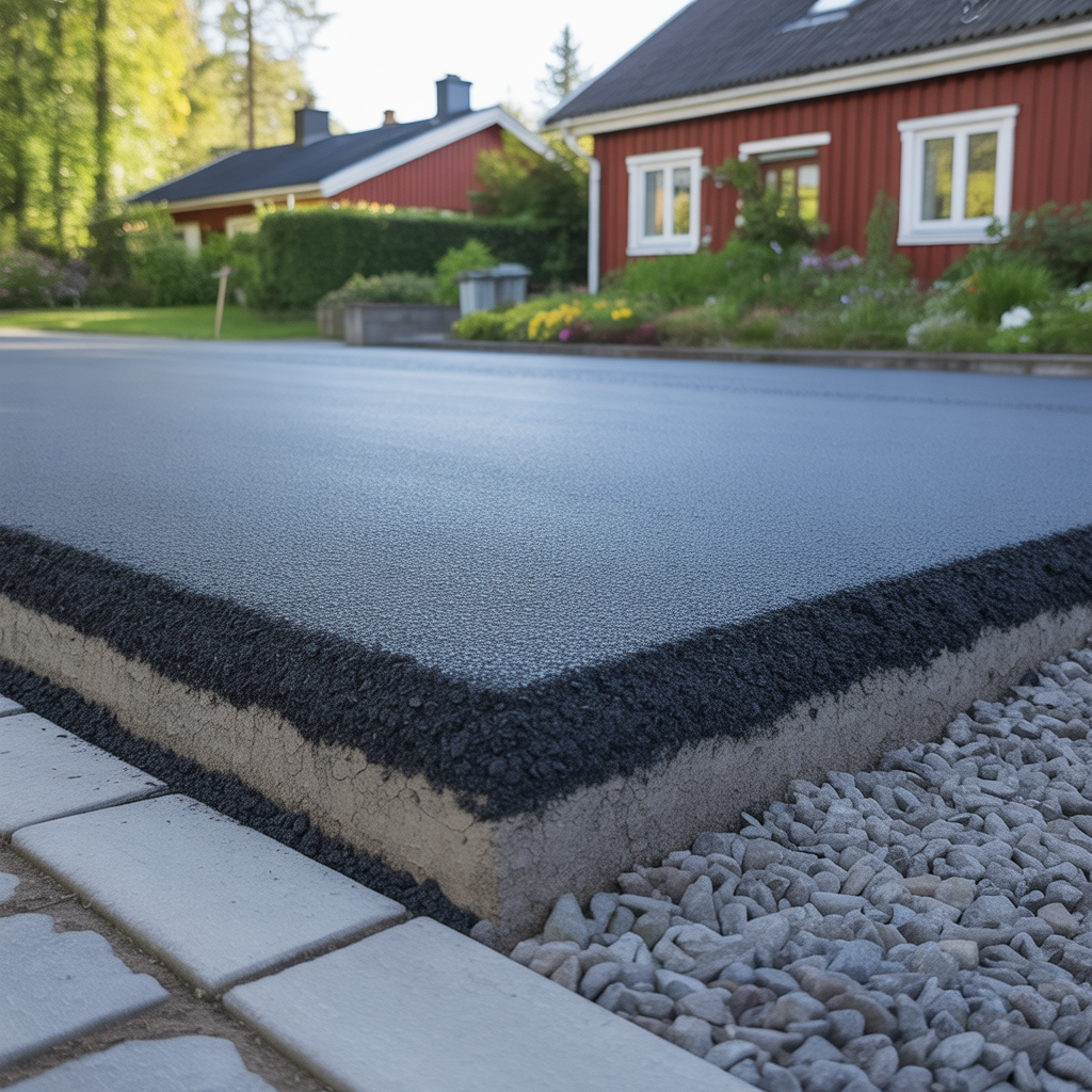 6.Hur tjock ska en asfalterad uppfart vara