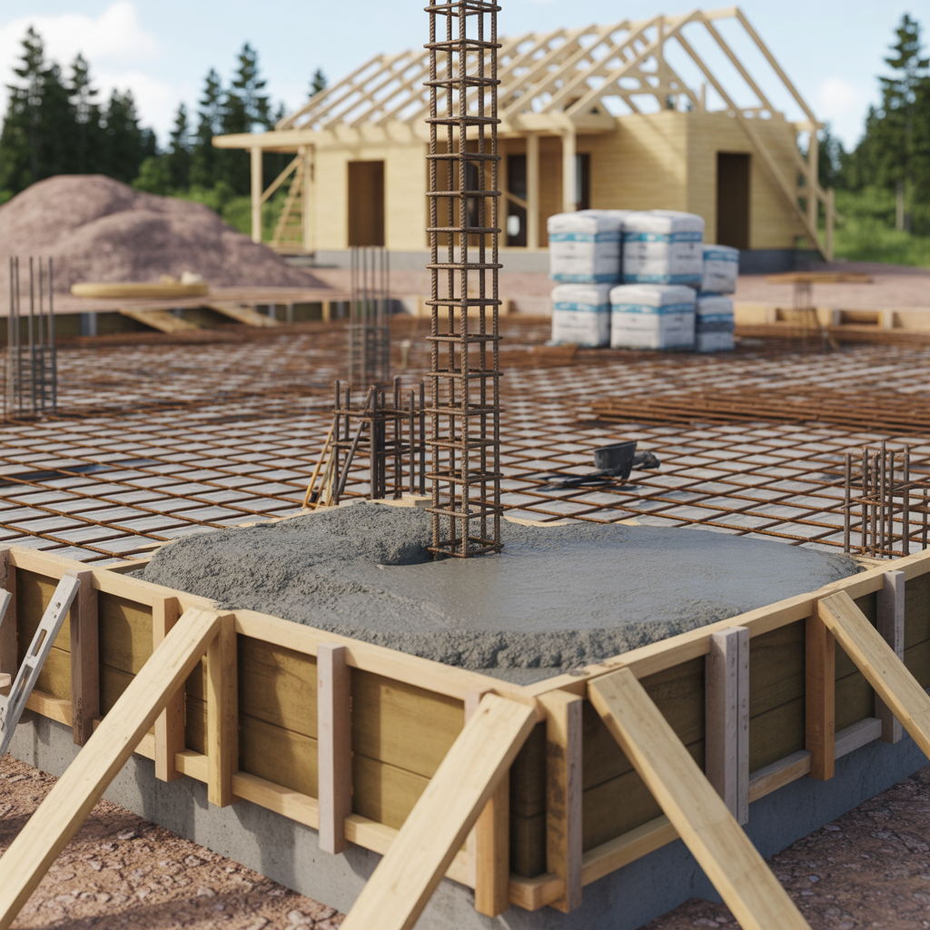 7.Vilka material anvands vid gjutning av husgrund