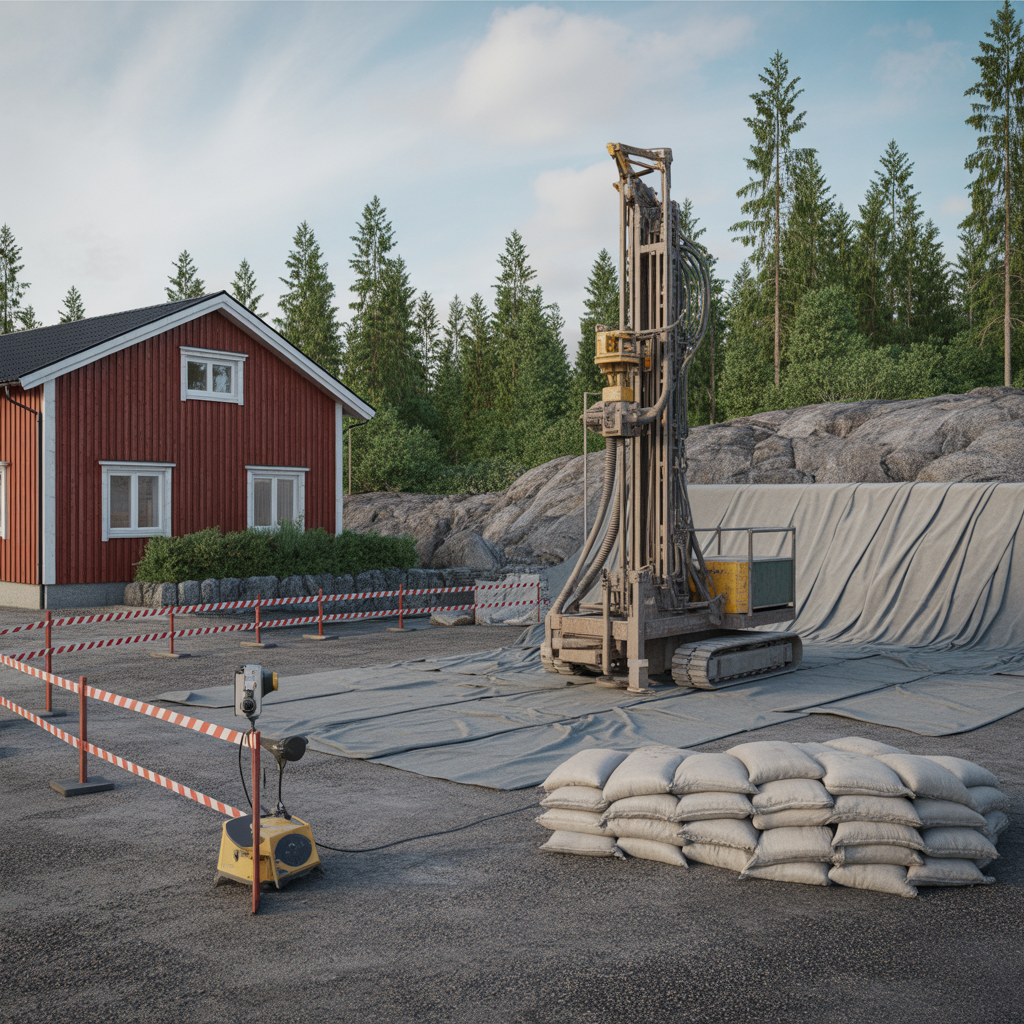 sprangning av berg pa tomten kostnader tillstand och risker