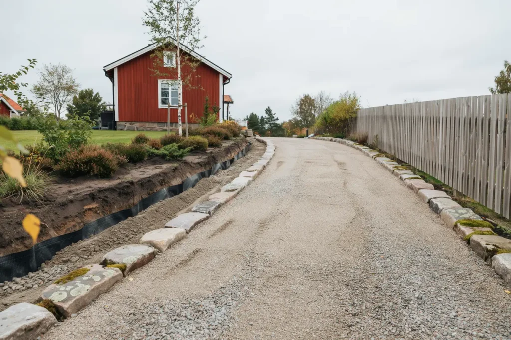 s planerar du en h llbar uppfart i grus lager kantst d och sk tsel ret runt